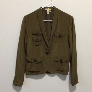 J CREW silk utility blazer sz 0 - like new